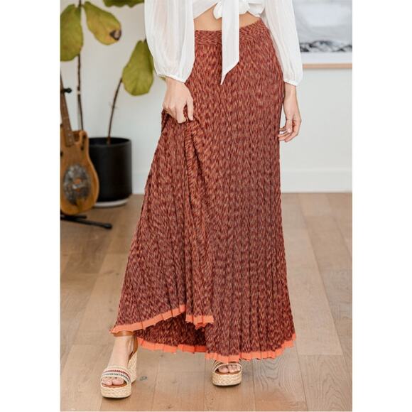 Free People Gold Coast Knit Maxi Skirt Sz L - Picture 4 of 11